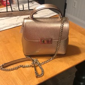 Brand new with tags Kate Spade metallic gold Cheri handbag with gold chain